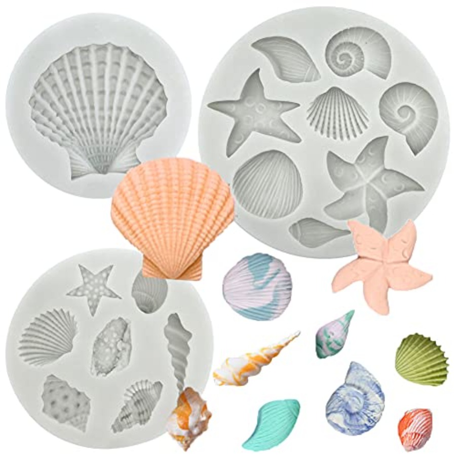 Marine Coral - 3개 해양 테마 케이크 퐁당 실리콘