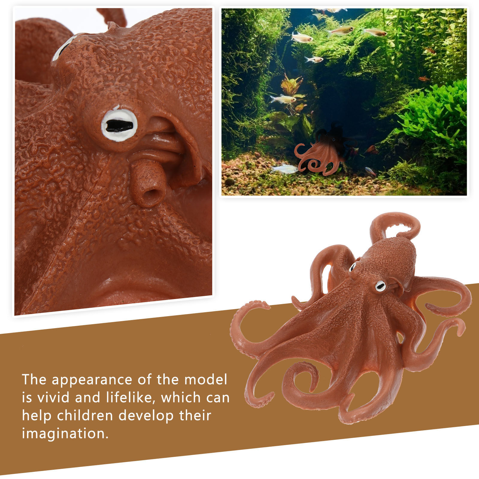 1개입 문어 PVC 해양 동물 모형 장식, 밝은 색상, - Ocean Aquarium 리뷰 및 가격