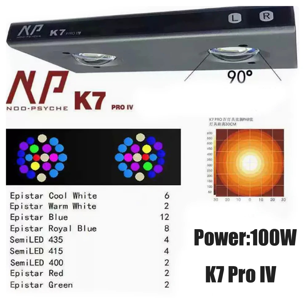 노푸시 NP K7Pro IV 100W 앱 와이파이 풀  - Reef Lighting 리뷰 및 가격