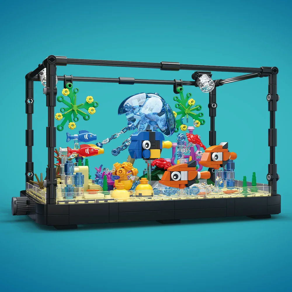 조명이 포함된 어항 빌딩 블록 세트, 수족관, 해양 거 - Marine Aquarium Cube 리뷰 및 가격